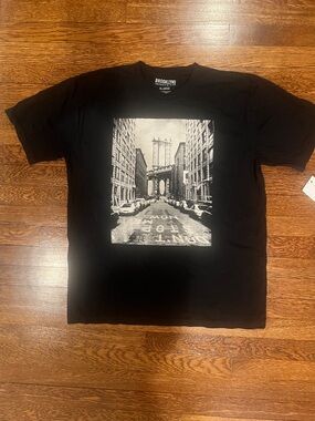 Brooklyn Industries Black Tee with Monochrome City Photo Print